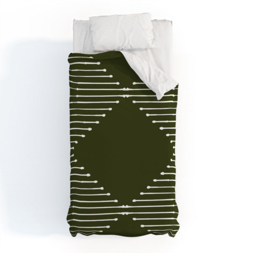 Deny Designs summer sun home art geo olive green polyester duvet