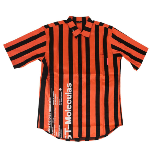 Marcelo Burlon cotton button down shirt - orange and black