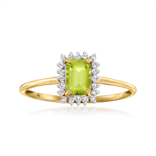 Ross-Simons peridot ring with . diamonds in 14kt yellow gold