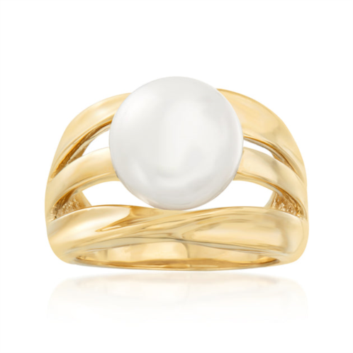 Ross-Simons 11-11.5mm cultured pearl ring in 18kt gold over sterling