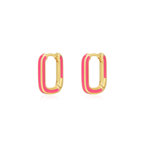 Luv Aj chain link huggies- hot pink- gold