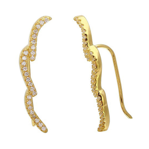 Adornia wave ear climber earrings gold