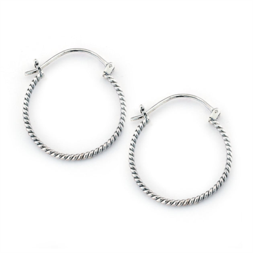 Samuel B. Jewelry sterling silver twisted rope design 1 hoppe earrings