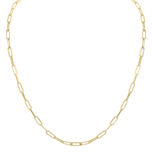 Monary 14k yellow gold dainty paperclip necklace with lobster clasp - 16 inch