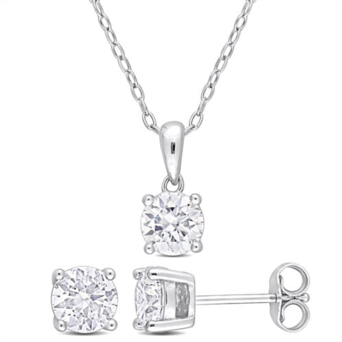 Mimi & Max 2-piece solitaire pendant with chain and stud earrings set in sterling silver