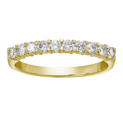 Vir Jewels 1/2 cttw i1-i2 diamond wedding band 14k white or yellow gold prong ring round