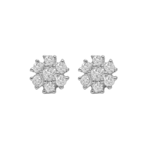 Diana M. 14kt white gold diamond flower stud earrings containing 0.50 cts tw