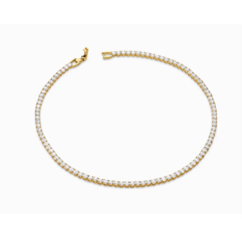 Liv Oliver 18k gold cz tennis necklace