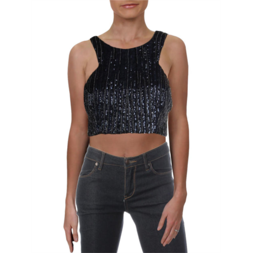 B. Darlin juniors womens sequined sleeveless crop top