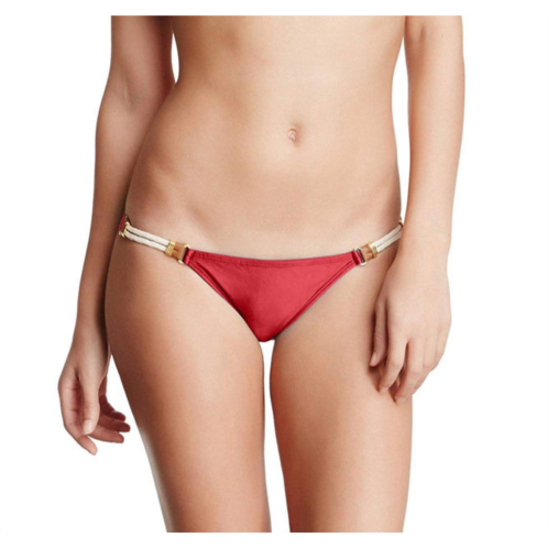 ViX cozumel full cut white side strap bikini bottom in red