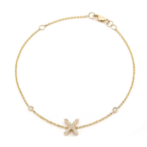 Monary diamond initial fashion bracelet x (14k) (6+1)
