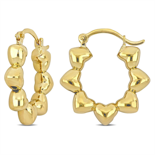 Mimi & Max heart hoop earrings in 10k yellow gold