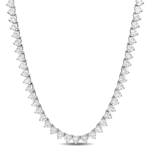 Mimi & Max 31 1/2 ct tgw created white sapphire tennis necklace in sterling silver