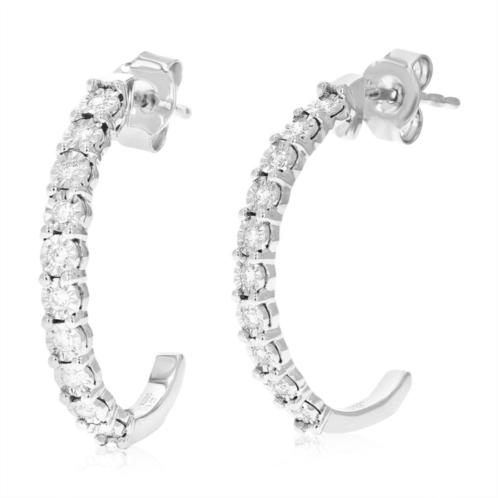 Vir Jewels 1/4 cttw round lab grown diamond dangle earrings .925 sterling silver prong set 1 inch