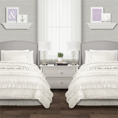 Lush Decor belle comforter white 3pc set twin xl