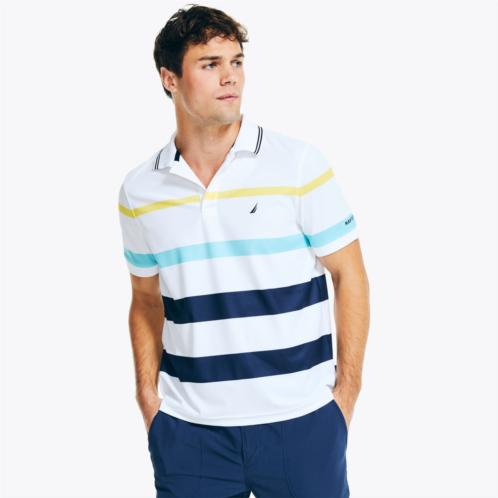 Nautica mens navtech sustainably crafted classic fit striped polo