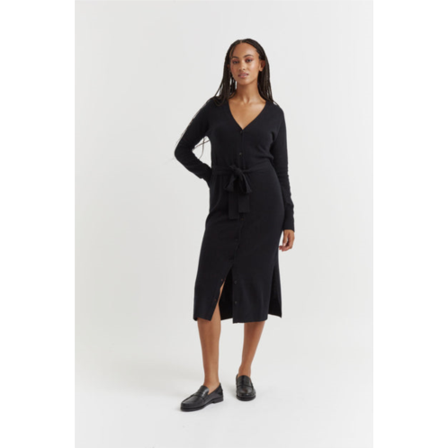 Chinti & Parker UK black recycled merino and cashmere cardigan dress