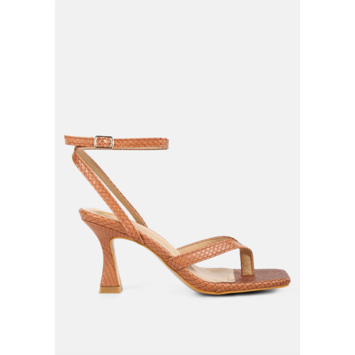 London Rag celty ankle strap spool heel thong sandals