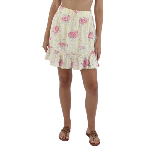 Walter Baker womens floral ruffles mini skirt