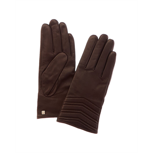 Bruno Magli chevron quilted cashmere-lined leather gloves