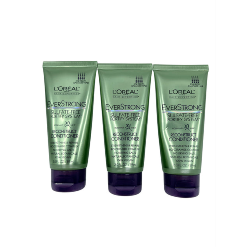loreal everstrong sulfate free conditioner frizzy & damaged hair 2 oz set of 3