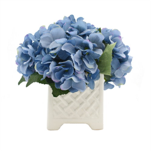 Creative Displays blue hydrangea floral arrangement