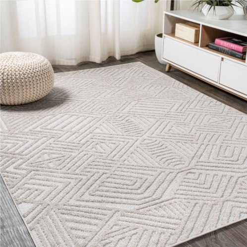 JONATHAN Y jordan high-low pile art deco geometric indoor/outdoor area rug