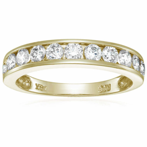 Vir Jewels 1 cttw diamond wedding band for women, classic diamond wedding band in 14k yellow gold channel set, i1-i2