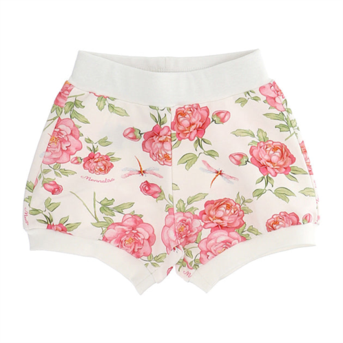 Monnalisa cream floral rose print shorts