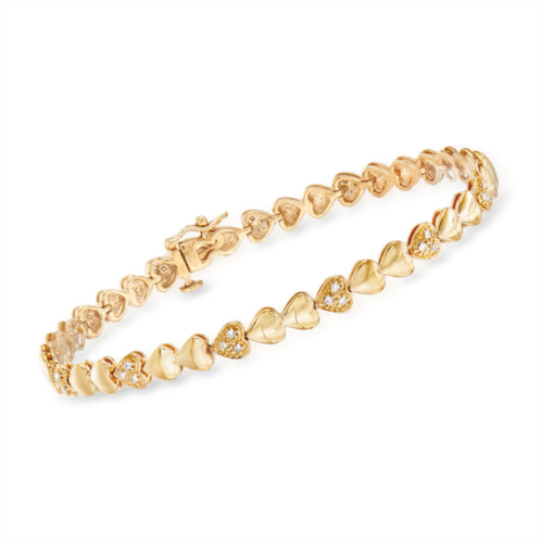 Ross-Simons pave diamond heart bracelet in 18kt gold over sterling