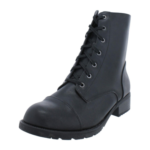 Aqua College teagen womens leather round toe combat & lace-up boots