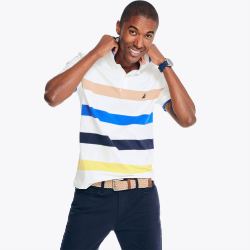 Nautica mens sustainably crafted classic fit striped polo