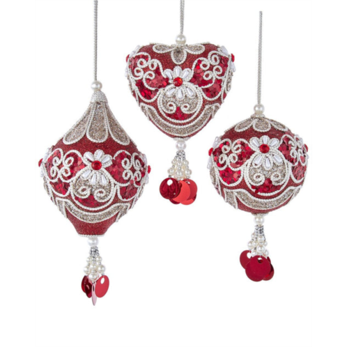 Kurt Adler hanging christmas ornaments (3 assorted)