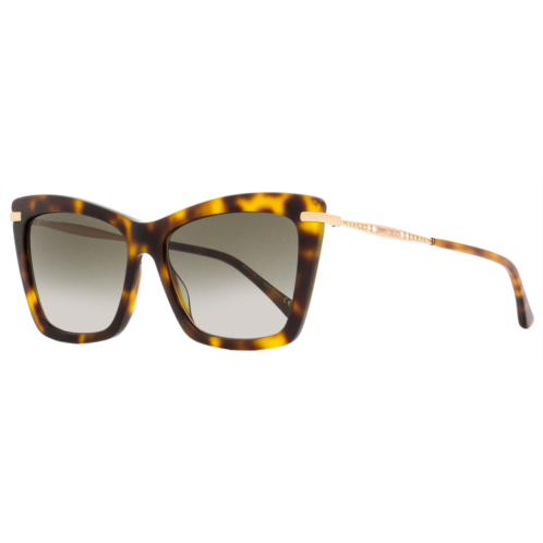 Jimmy Choo womens rectangular sunglasses sady 086ha havana/gold 56mm