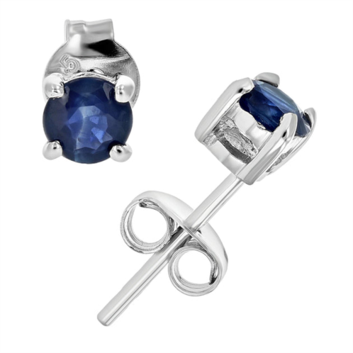 Vir Jewels 1/3 cttw blue sapphire earrings .925 sterling silver rhodium round prong set