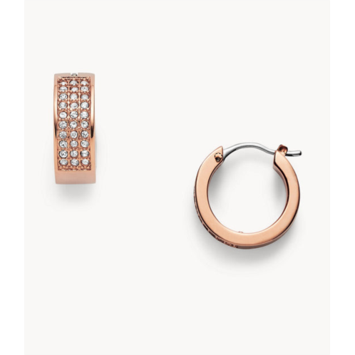 Fossil womens rose gold-tone stainless steel earrings