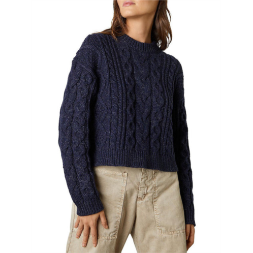 VELVET BY GRAHAM & SPENCER aria womens wool blend cable knit pullover sweater