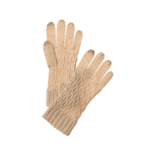 Forte Cashmere cable texture stitch cashmere gloves