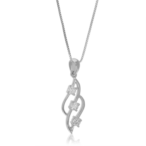 Vir Jewels 1/6 cttw lab grown diamond pendant necklace .925 sterling silver for women 1/4 inch with 18 inch chain