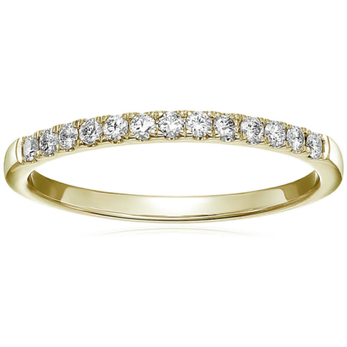 Vir Jewels 1/5 cttw pave diamond wedding band 14k gold bridal prong set