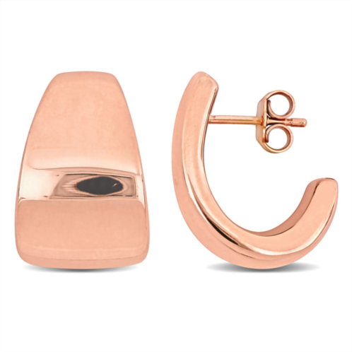 Mimi & Max 21 mm semi-hoop earrings in rose plated sterling silver