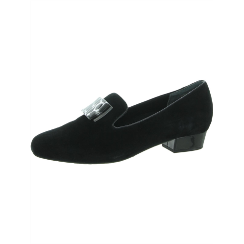 Ros Hommerson treasure womens suede embellished smoking loafers