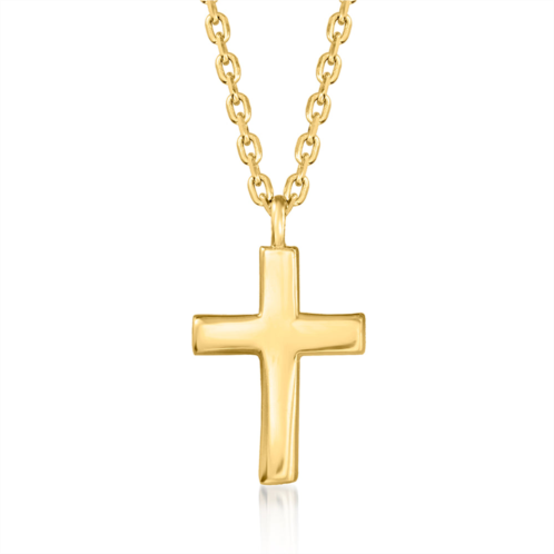 RS Pure by ross-simons 14kt yellow gold cross necklace