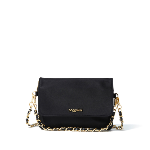 Baggallini womens flap crossbody bag with chain
