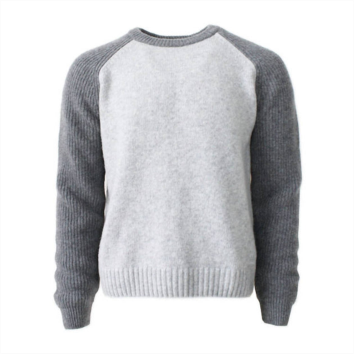 Benson mens mont tremblant two tone sweater in light grey
