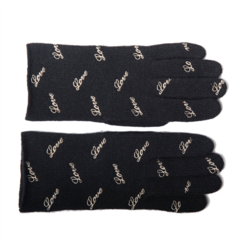 PORTOLANO cashmere gloves with love embroidery