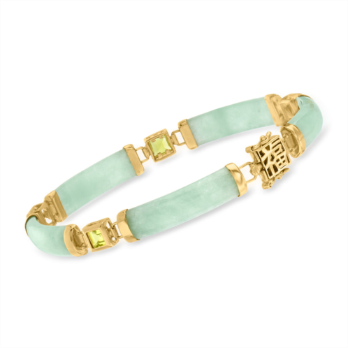 Ross-Simons jade bless bracelet with peridot in 18kt gold over sterling