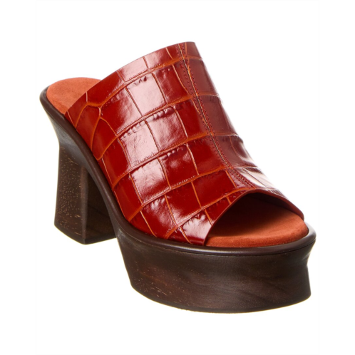 Salvatore Ferragamo ferragamo samanta croc-embossed leather platform sandal
