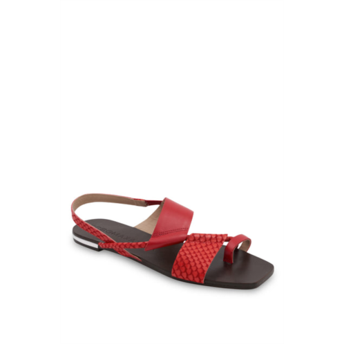 BCBGMaxazria marlin vermelho leather flat sandal