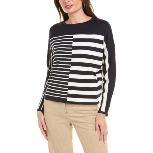 T Tahari split stripe sweater